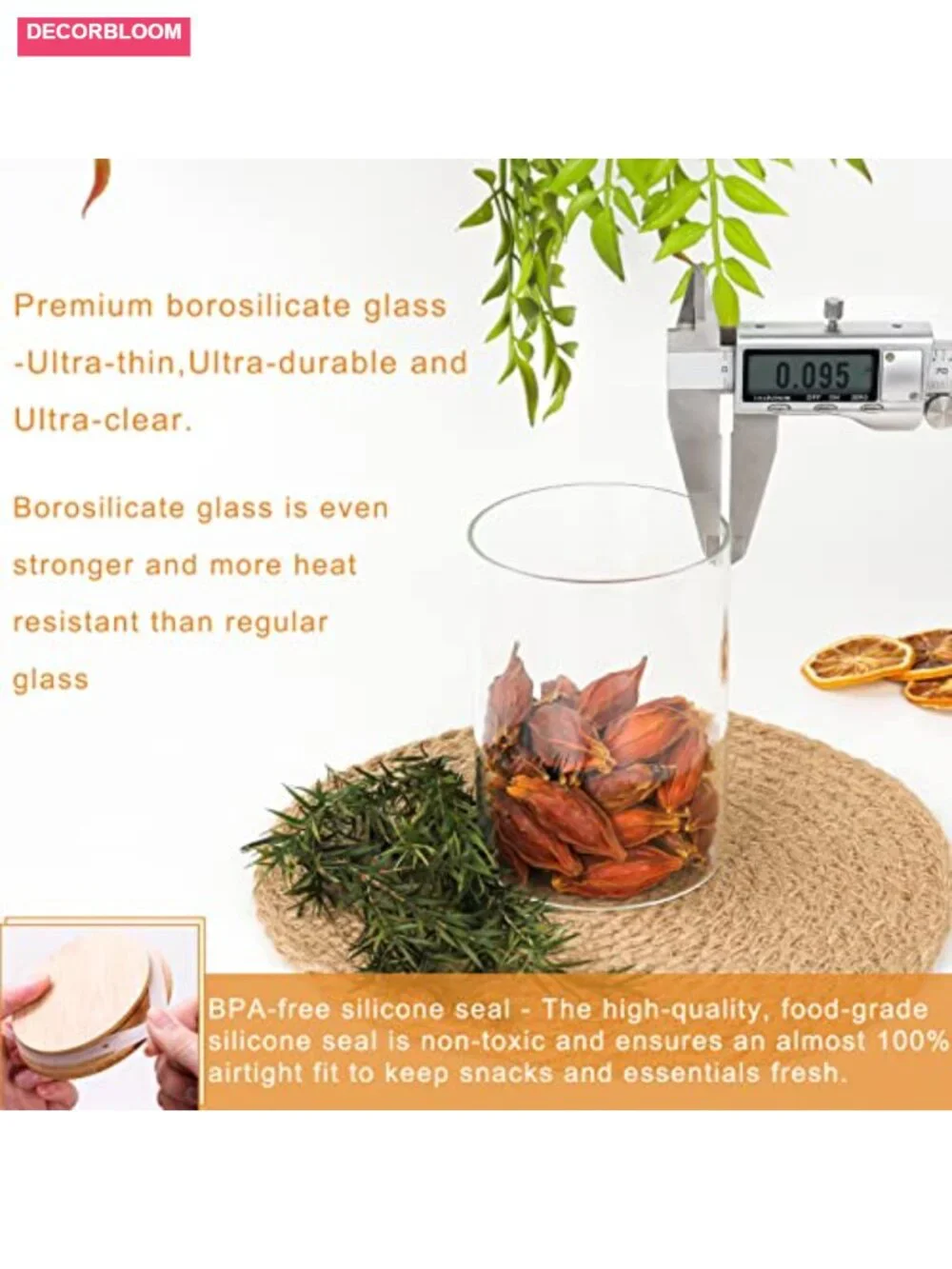 15-Pack Glass Food Storage Jars with Airtight Bamboo Lids